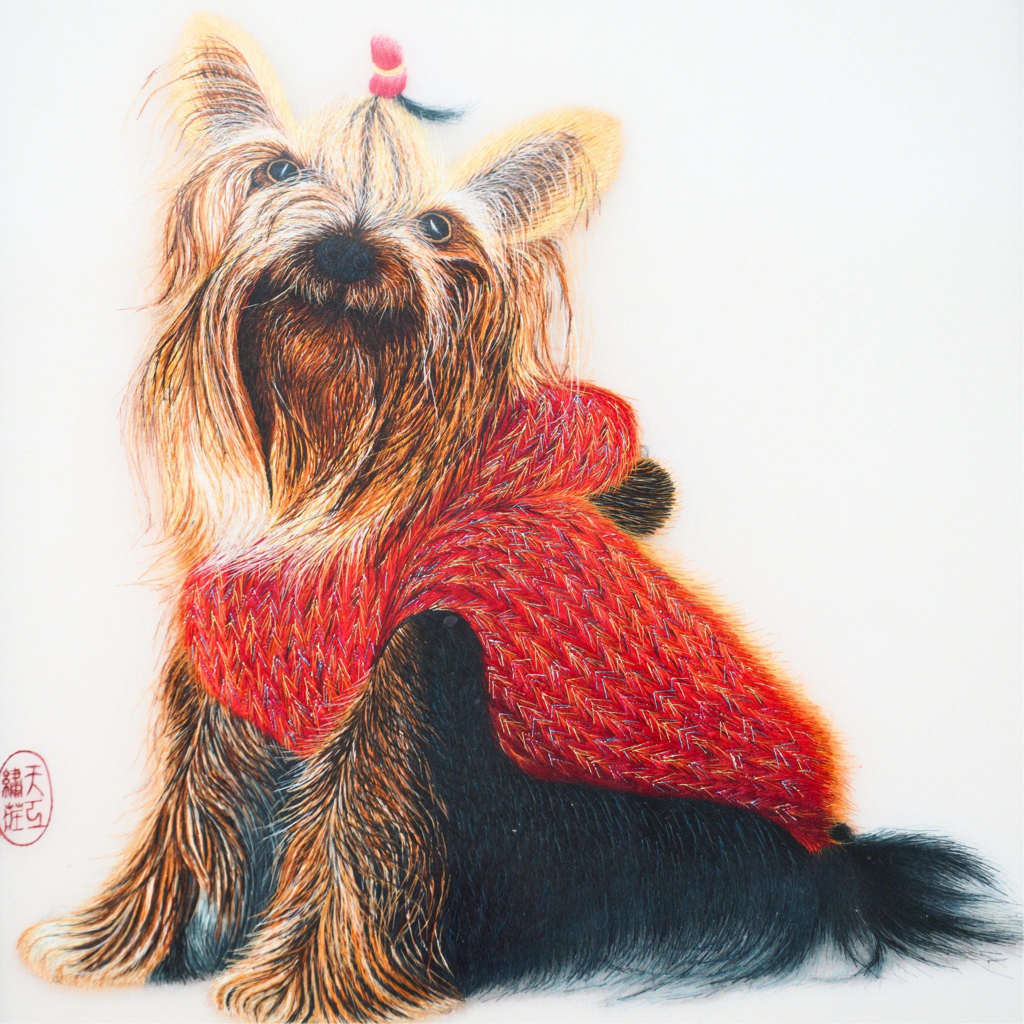 Puppy with Red Scarf