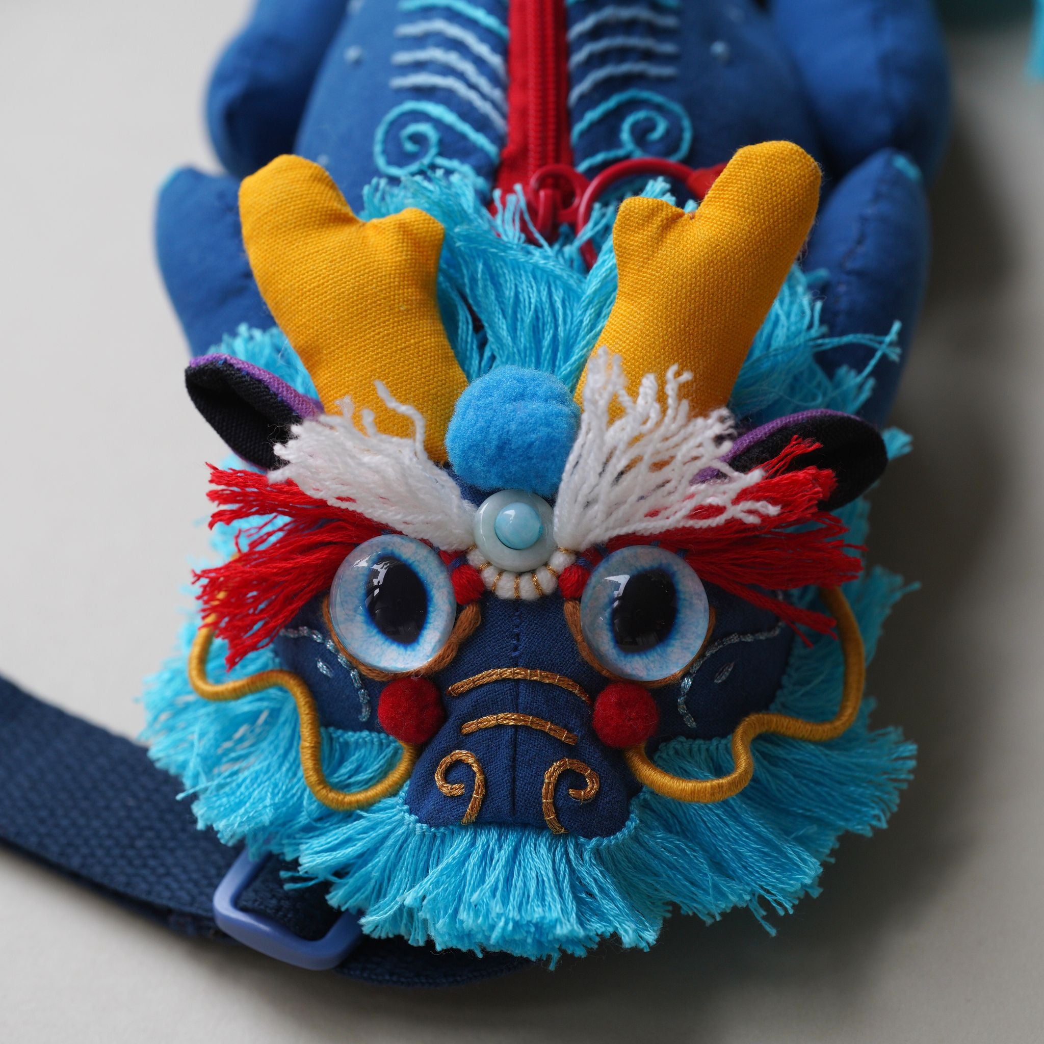 Cloth Embroidery Gift | DIY Kit | Blue Dragon BagEmbroidery DIY Kit for Beginners, Unique Auspicious Fabric sachet with auspicious cicada design. Free international delivery for orders over $100.