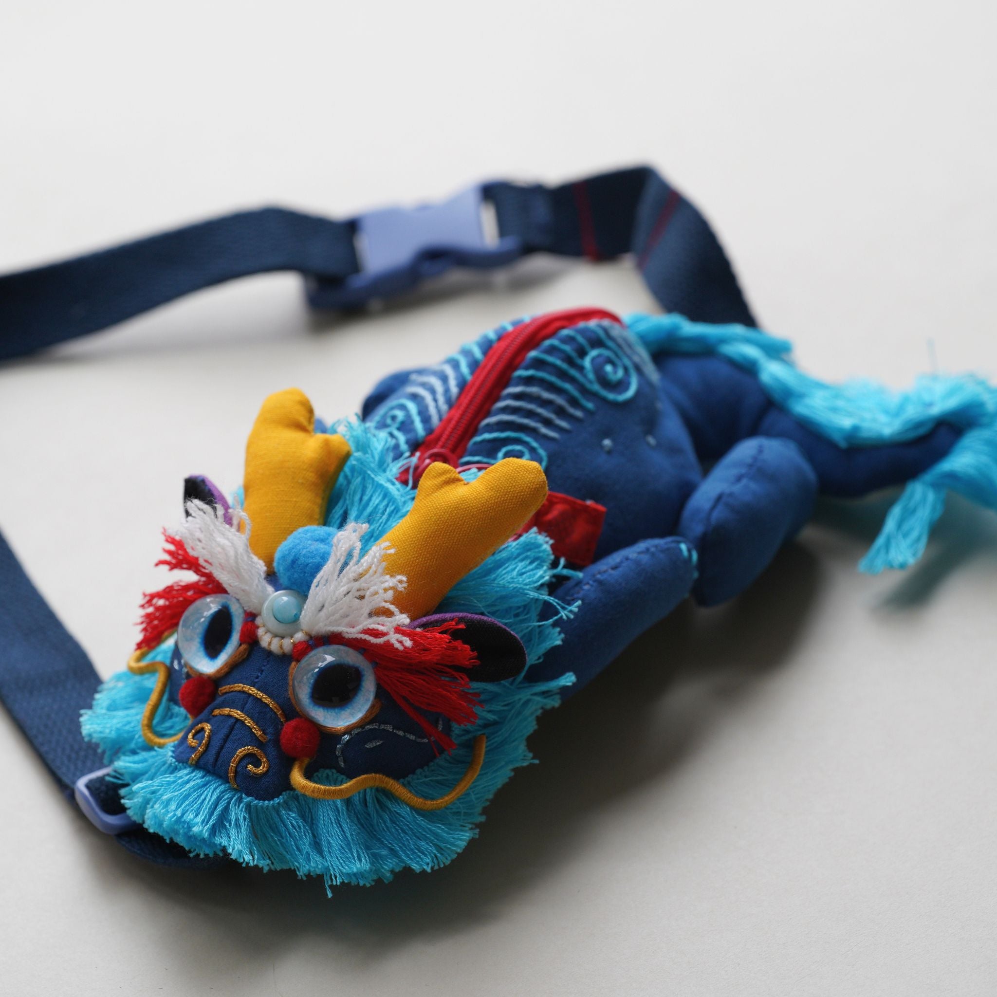 Cloth Embroidery Gift | DIY Kit | Blue Dragon BagEmbroidery DIY Kit for Beginners, Unique Auspicious Fabric sachet with auspicious cicada design. Free international delivery for orders over $100.
