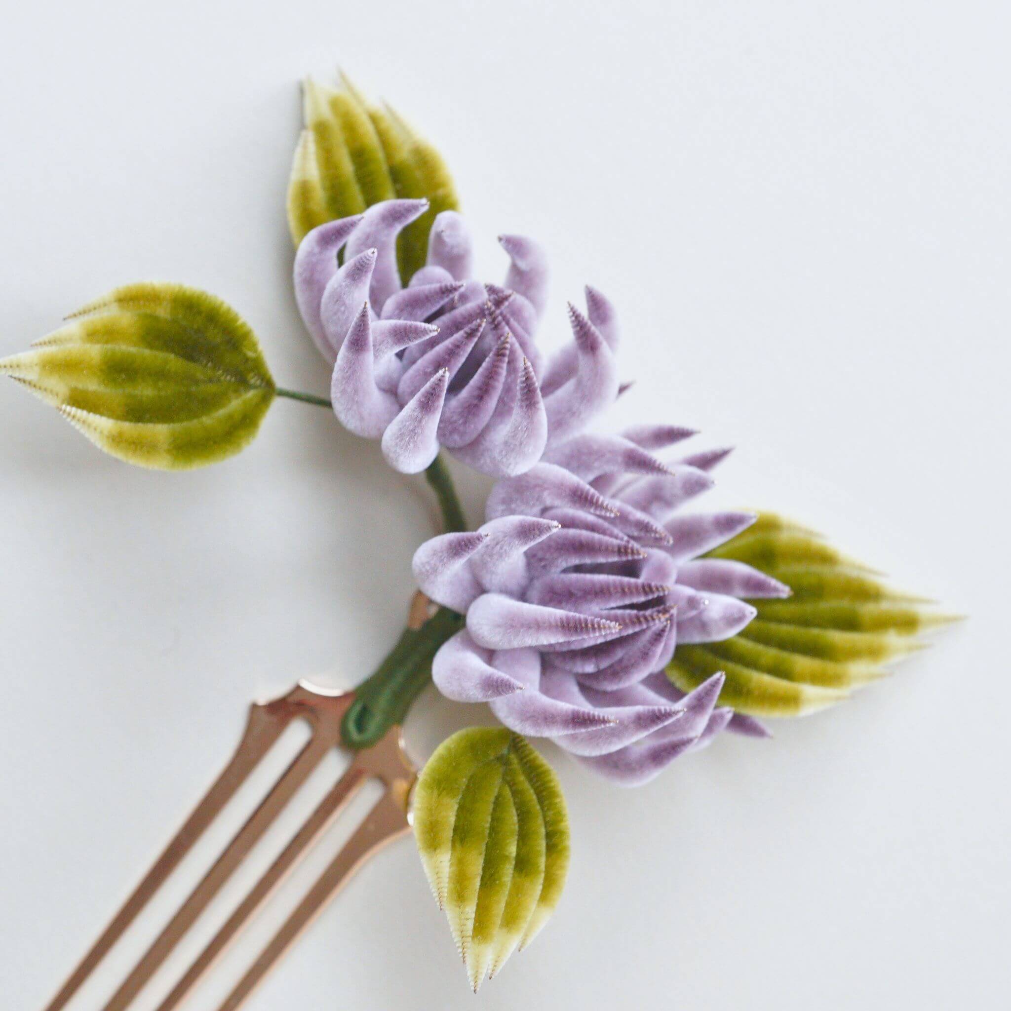 Épingle à cheveux Ronghua | Chrysanthème violet