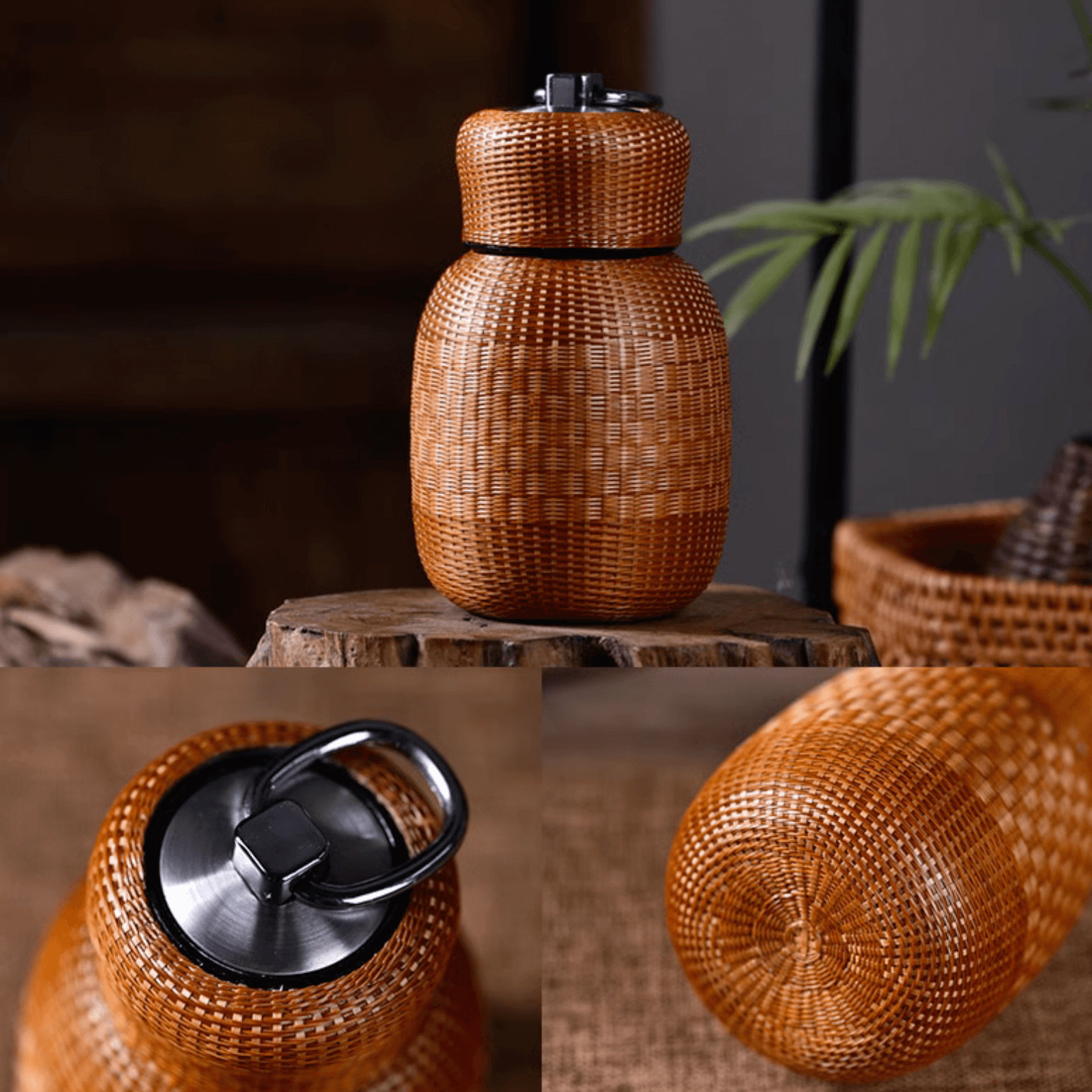Chinese bamboo-woven thermos bottles 250-280ml